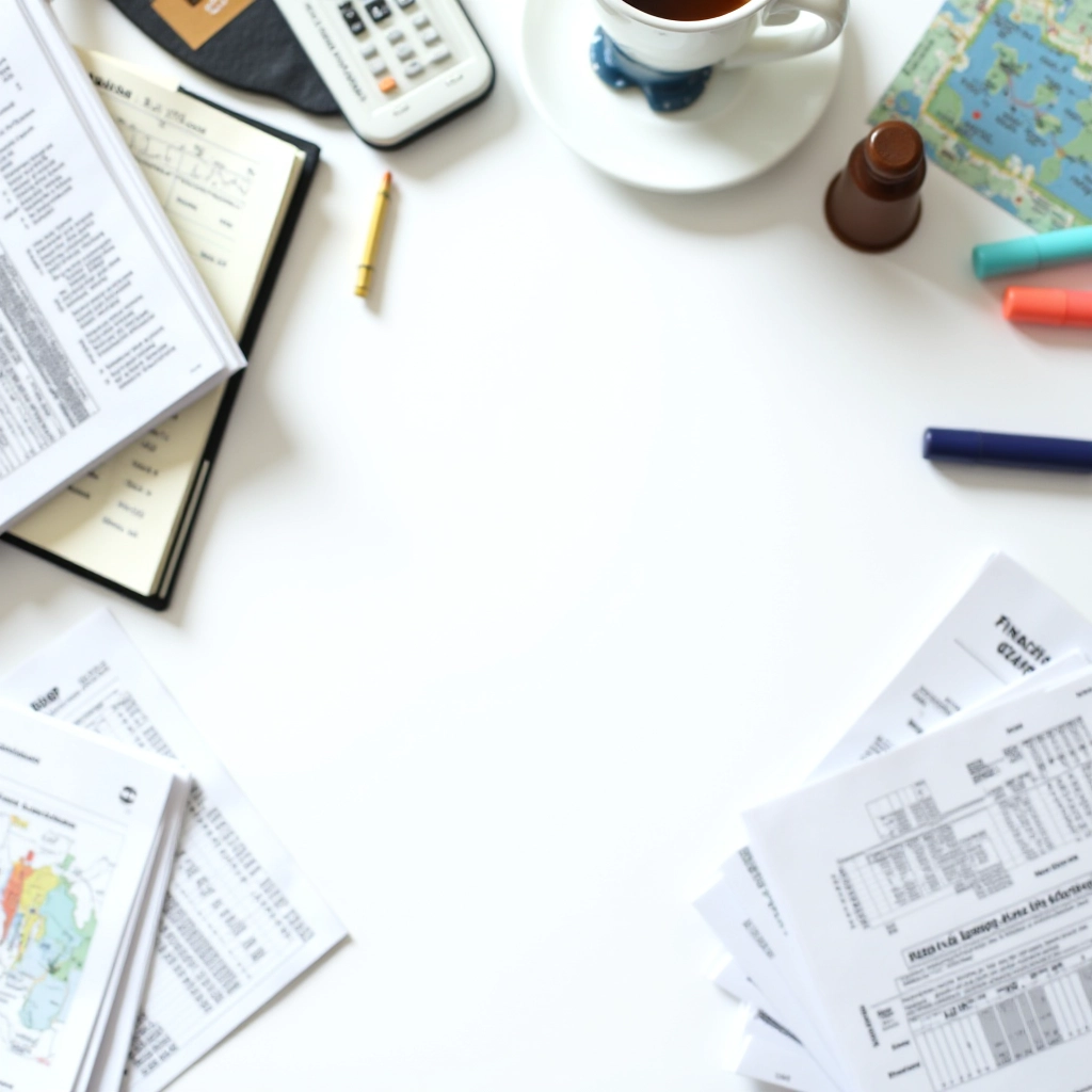 Compliance Nexus editorial workspace with research materials, notebooks, and regulatory documents on desk